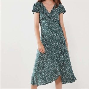 UO Kimchi Blue Floral MIDI Wrap Dress